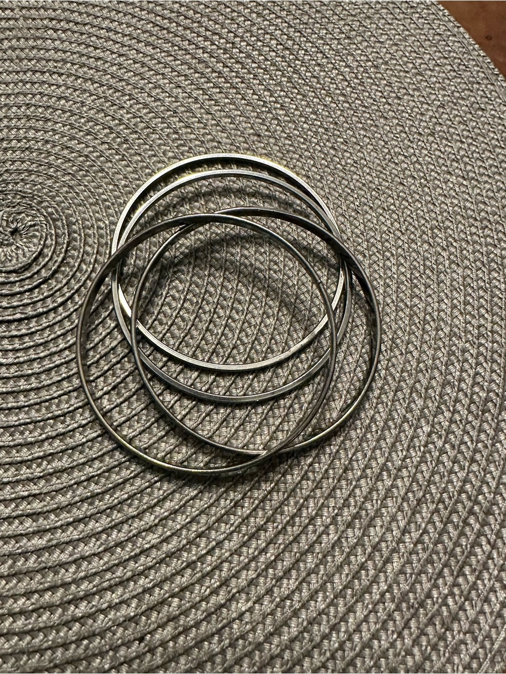 Gunmetal Stacking Bangle Bracelets - Set of 4